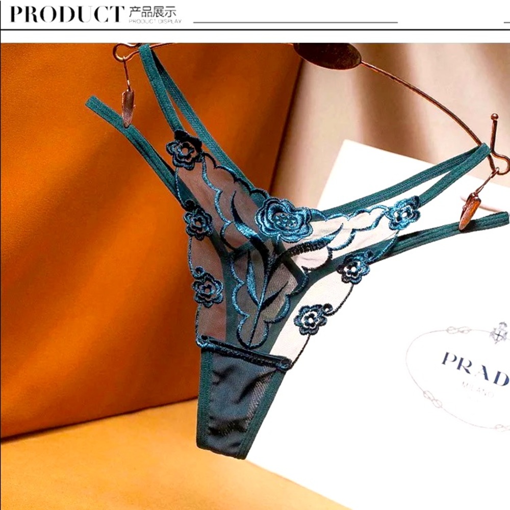 ❤️‍🔥Sexy Lace V-string Thong/Panty Green-Small